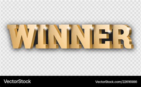 Gold 3d Word Winner Royalty Free Vector Image Vectorstock