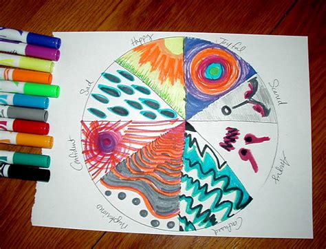Art Therapy Sharing Directives Emotions Color Wheel