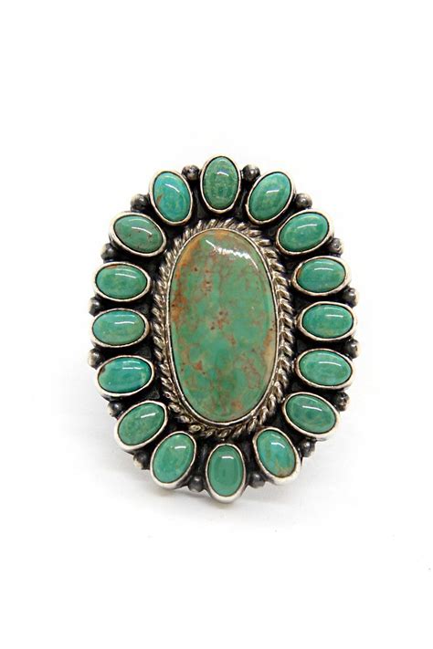 Gloria Begay Turquoise Navajo Cluster Ring size 8 ¼ Vintage