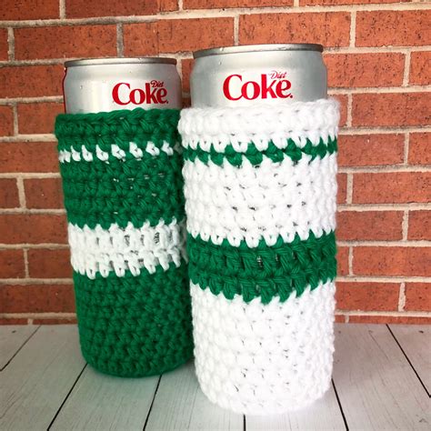 What i received was a charcoal glitter colored skinny can. Crochet Skinny Can Cozy | Crochet beer, Cozy crochet ...