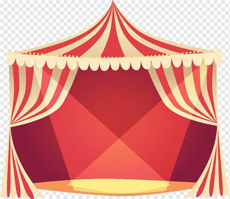Ilustração De Tenda De Carnaval Vermelho E Branco Silhueta De Circo