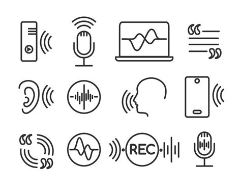 Voice Recognition Icons By Vectortatu Thehungryjpeg