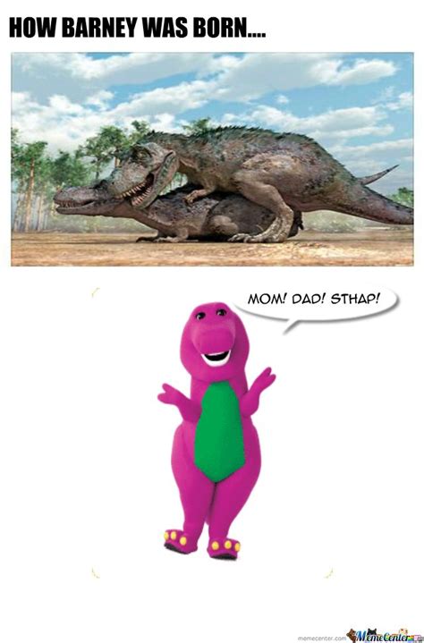 Barney The Dinosaur Barney The Dinosaurs Dinosaur Meme Barney