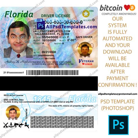 Florida Driver License Template All Psd Templates