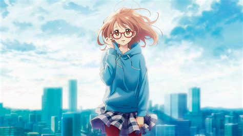 Download 1920x1080 Wallpaper Cute Anime Girl Glasses Mirai Kuriyama Kyoukai No Kanata Full