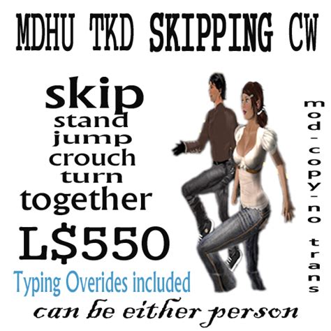 Second Life Marketplace Mdhu Tkd Couples Skipping Cw Box