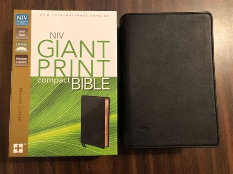 Personalized Niv Giant Print Compact Bible Ebony Premium Genuine