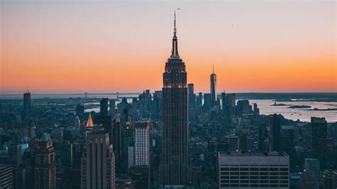 Download 1920x1080 Wallpaper Empire State Building Buildings Sunset