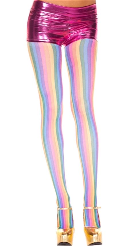 Pastel Rainbow Pantyhose Rainbow Stripes Pantyhose