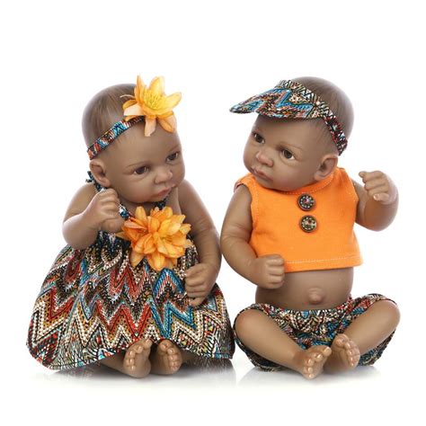 Cute 10 Inch African American Baby Doll Black Girl Full Silicone Body