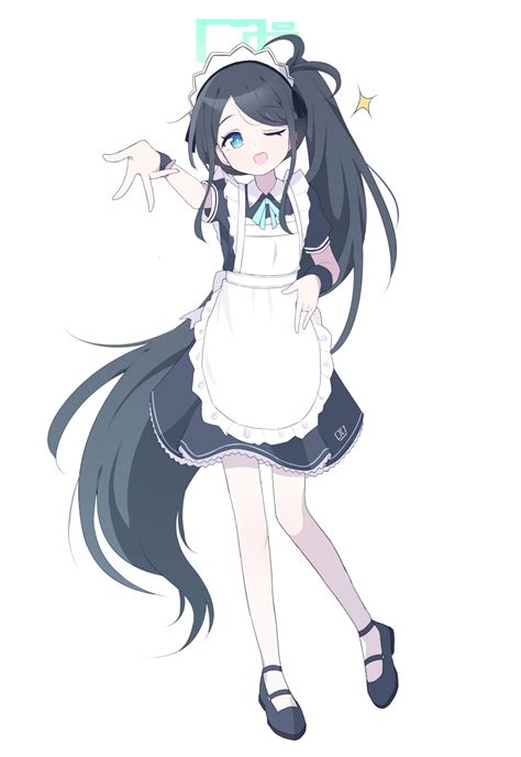 Safebooru 1girl Absurdres Apron Aris Blue Archive Aris Maid Blue Archive Black Hair Blue