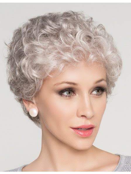 natural curly grey hair wig for older women pixie wigs capless wigs grey wigs