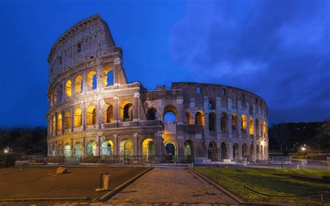 Papéis De Parede Coliseu Romano Roma Itália Noite Luzes 1920x1200