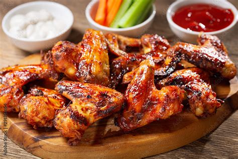 Plate Of Grilled Chicken Wings Stock Photo Adobe Stock