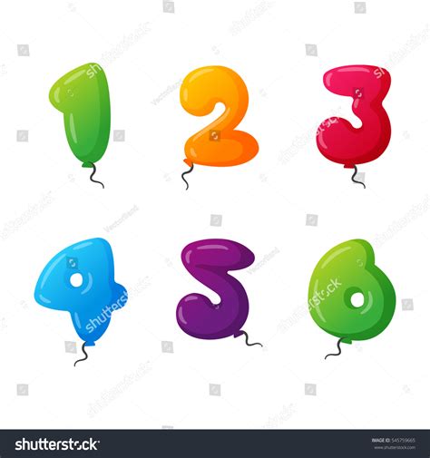 Birthday Balloon Numbers Vector Set Anniversary Stock Vector Royalty