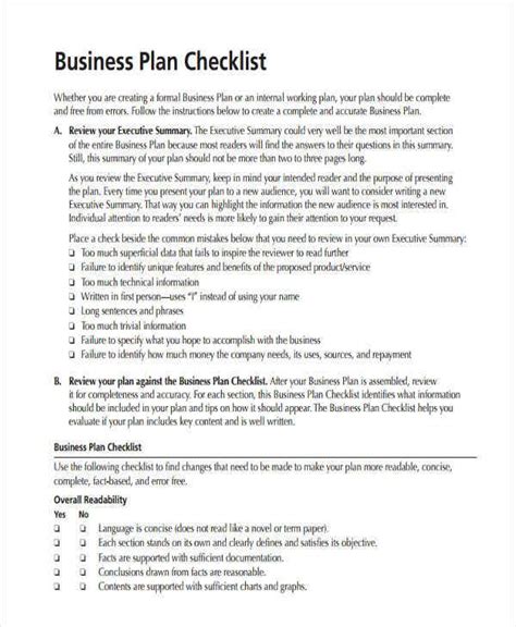 Business Checklist Template 14 Free Samples Examples Format Download