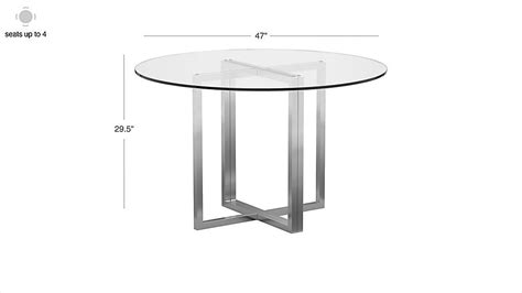 Image With Dimension For Silverado Chrome 47 Round Dining Table Modern