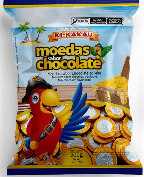 Moedas Sabor Chocolate Pacote 500g Ki Kakau