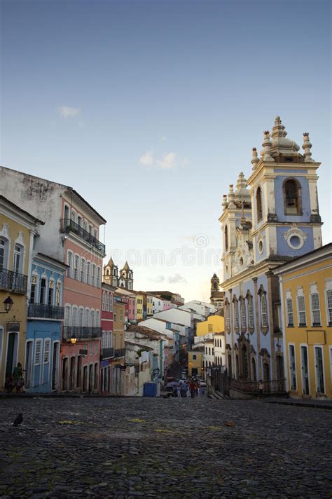 People Walk In Pelourinho Area Famous Historic Centre Of Salvador