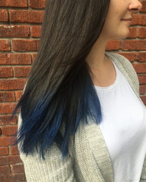 16 Stunning Midnight Blue Hair Colors In 2020 With Images Blue Dip