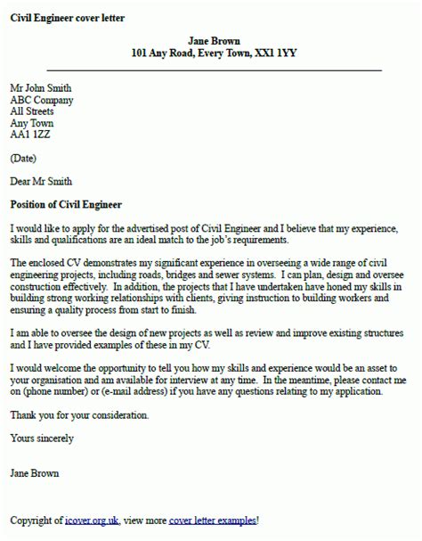Maybe you would like to learn more about one of these? Civil Engineer Cover Letter Example - icover.org.uk