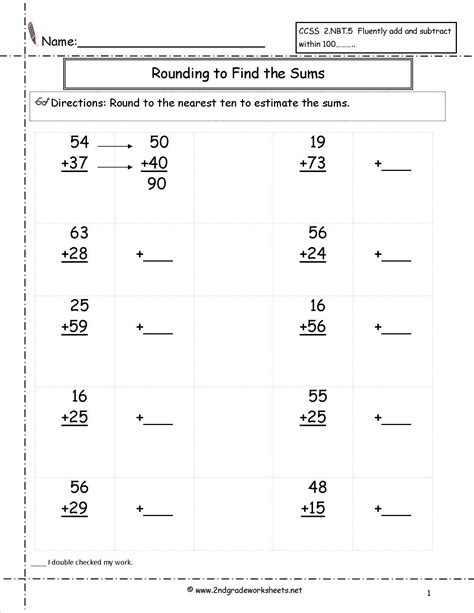 Adding And Subtracting Rounding Numbers Worksheets