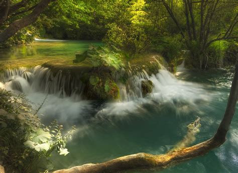 Light Rays 5k Plitvice Nature Lake Waterfall Croatia Parks