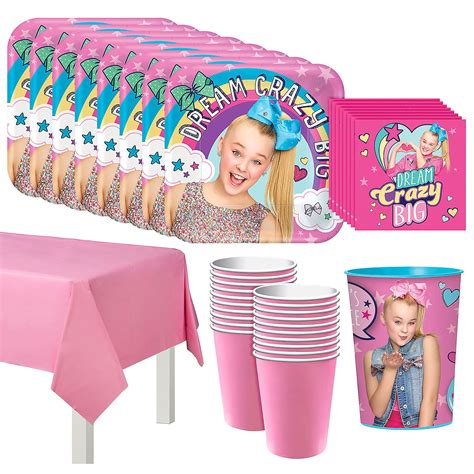 Jojo Siwa Tableware Party Supply Kit For 16 Guests 54 Pcs