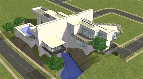 Sims 2 Modern Hillside Mansion By Ramborocky On Deviantart