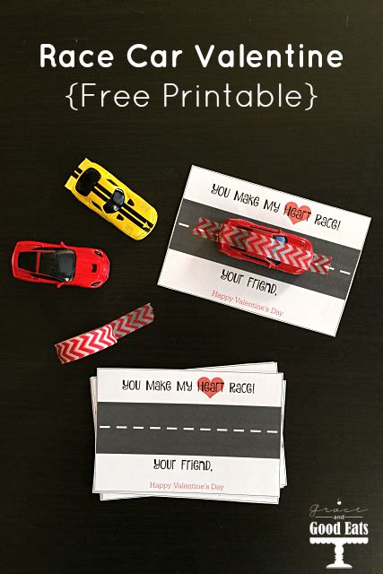 If you're looking for a meaningful anniversary gift, consider printing off some free love coupons. Race Car Valentine Cards: Free Printable - Grace and Good Eats