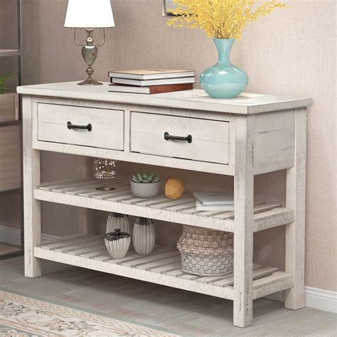 Console Table With Storage Drawers Btmway Rustic Wood Hallway