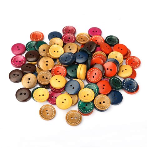 Buy 100 Pcs Wooden Dolls Buttons Children Buttons