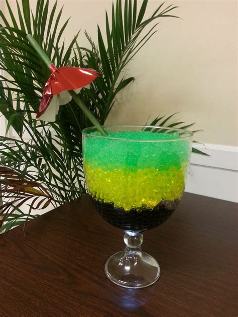Final Table Centerpiece A Jamaican Cocktail Black Green And Yellow Water Beads You Really