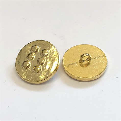 Gold Metal Shank Buttons With Six Dots The Button Shed