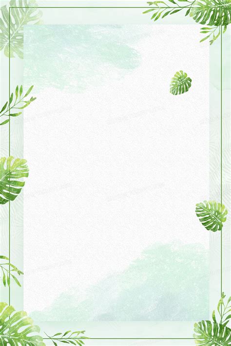 绿色小清新热带植物叶子简约背景背景图片素材免费下载熊猫办公