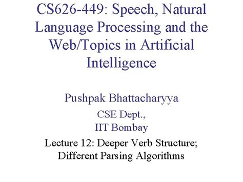 Cs 626 449 Speech Natural Language Processing And