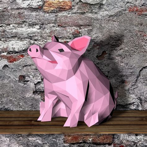 Cute Pig Papercraft Sculpture Printable 3d Puzzle Papercraft Pdf
