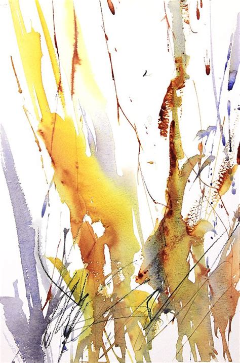 Winter Woodland 5 Abstract Watercolour By Adrian Homersham Abstract
