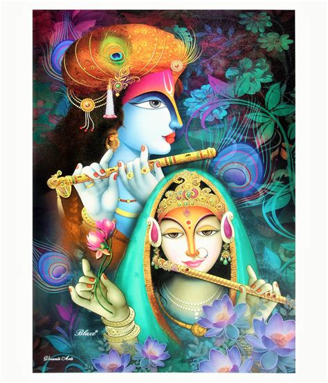 Modern Art Radha Krishna Texture Coated Fine Print Poster Etsy