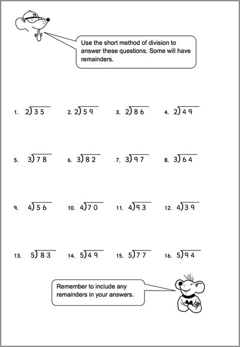 Third Grade Division Worksheet Third Grade Division Worksheets Math