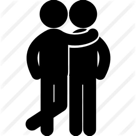 Seeking for free friends logo png images? Man hugging a friend - Free people icons