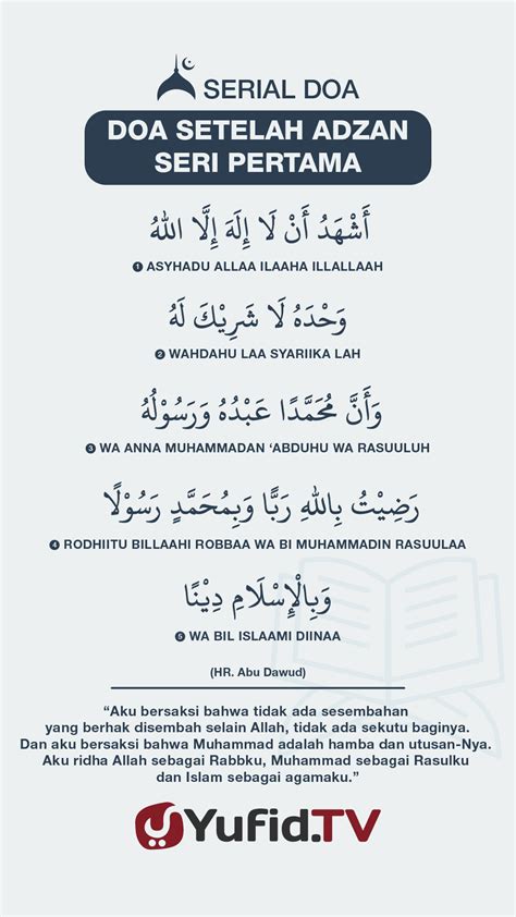 Ensiklopedia Islam Doa Setelah Adzan Seri Pertama