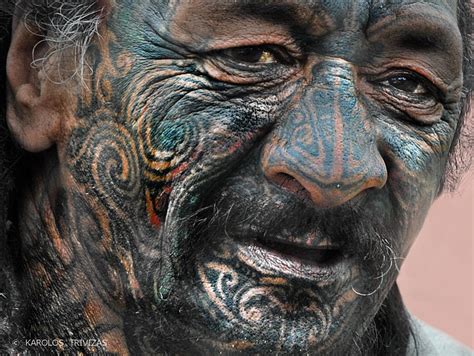This Kind Of All Face Permanent Tattoo Called Moko Is