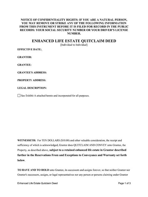 Life Estate Deed Form Fill Out And Sign Printable Pdf Template Signnow