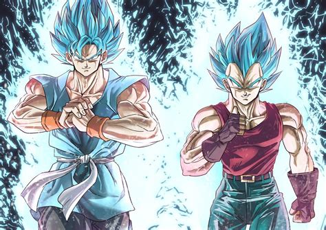 Dbgt Goku And Vegeta Super Saiyan Blue By Greyfuku On Twitter Album