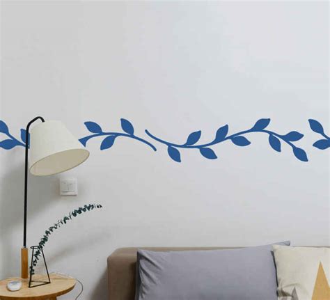 Monocolor Leaves Pattern Border Decal TenStickers