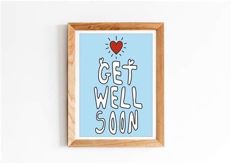 Get Well Soon A4 Card Poster Print Unframed Etsy