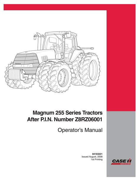 Case Ih Tractor Magnum 255 Tractor Emerging Market Operators Manual