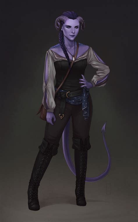 Tallinier Art Tiefling Female Dungeons And Dragons Characters Character Portraits