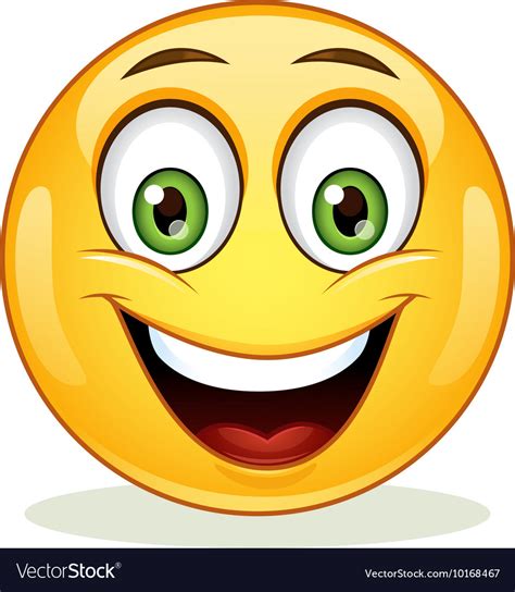 Emoticon With Happy Face Royalty Free Vector Image